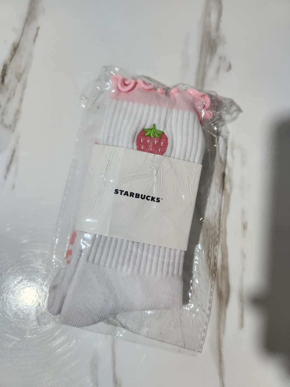 Starbucks Starbies Strawberry Ruffle Socks- Limited Edition - Picture 2 of 5